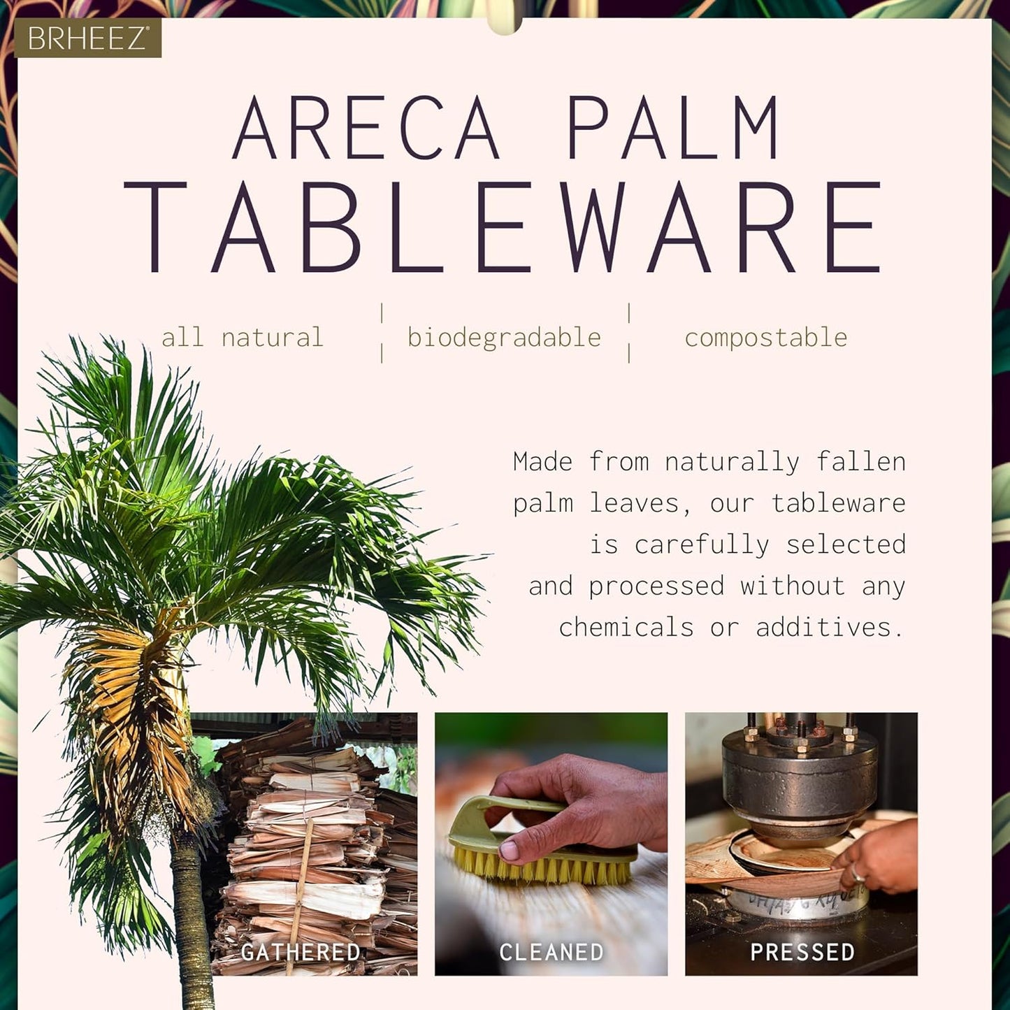 Palm Leaf Bowls 100 Pack 4 Inch - Eco Friendly Compostable & Biodegradable – Elegant Bamboo Look Disposable Bowls Are Heavy Duty and More Environmentally Friendly than Paper Bowls