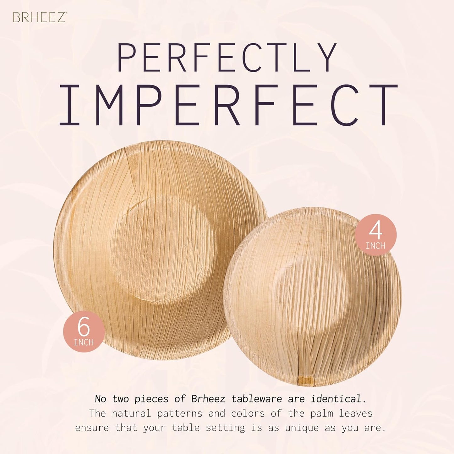 Palm Leaf Bowls 100 Pack 4 Inch - Eco Friendly Compostable & Biodegradable – Elegant Bamboo Look Disposable Bowls Are Heavy Duty and More Environmentally Friendly than Paper Bowls