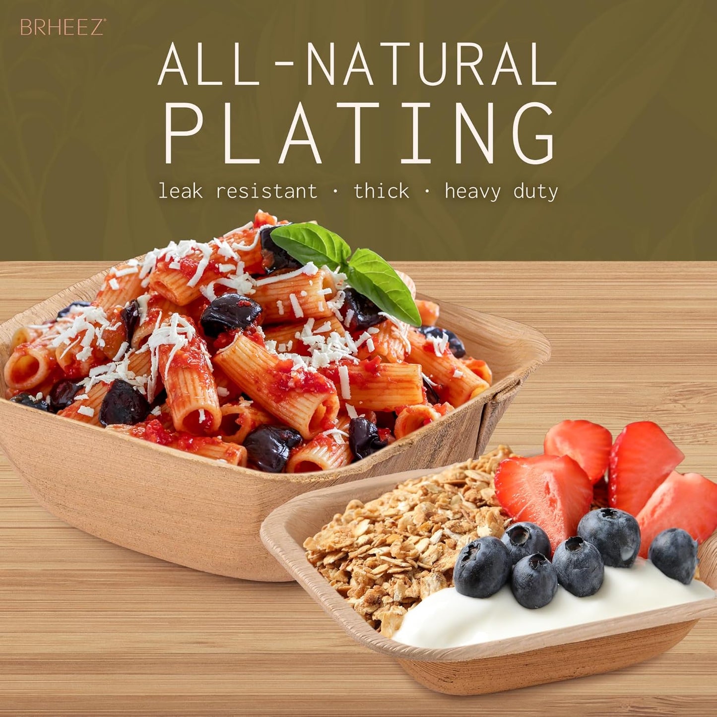 Bamboo Bowls Made from Palm Leaf - 25 Party Bowls (4 Inch) Eco Friendly Compostable & Biodegradable-Disposable Bowls Heavy Duty and More Environmentally Friendly than Paper Bowls