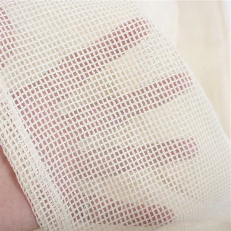 Cotton Mesh Vegetable Bags Produce Bag Reusable Cotton Mesh Vegetable Storage Bag Kitchen Fruit Vegetable with Drawstring