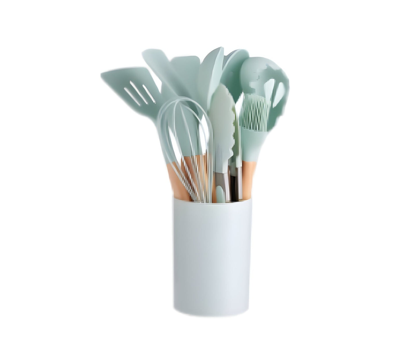 12 Piece Kitchen Cooking Utensil Set Silicone Wood Heat Resistant Kitchenware