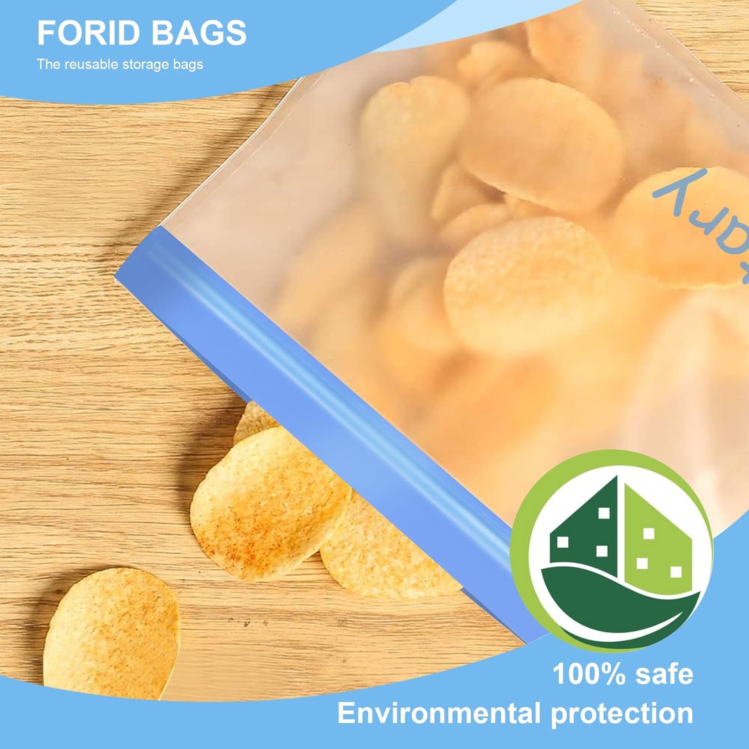 10 Pack Reusable Sandwich & Snack Bags, Dishwasher Safe, Leakproof Silicone - Free Plastic BPA Free for Food Travel (4 Gallon, 3 Sandwich, 3 Snack)