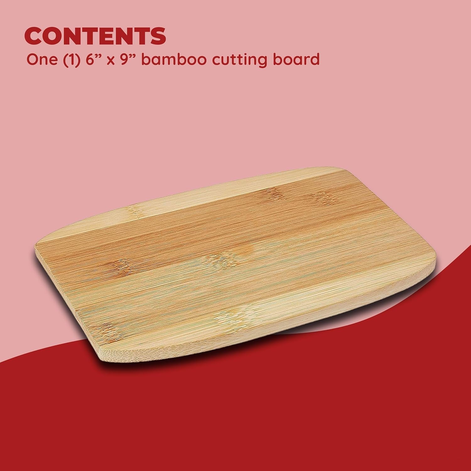 Mini Bamboo Cutting Board, 6 Inches by 9 Inches (Pack of 1), Easy to Store Multi-Purpose Bamboo Cutting Board for Meats, Vegetables, Food Preperation