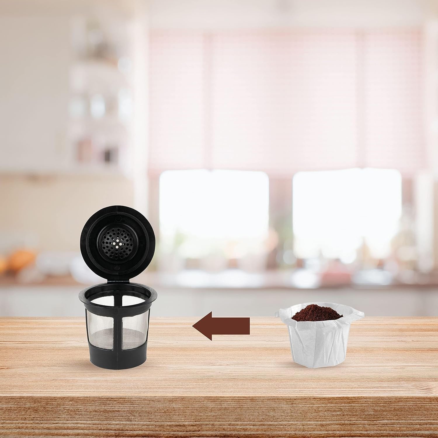 4 Reusable for K-Cups Filter - for Keurig 1.0 Brewers, Eco-Friendly Universal Fit Refillable Single Cup Coffee Filters, Stainless Steel Mesh Filter, Black