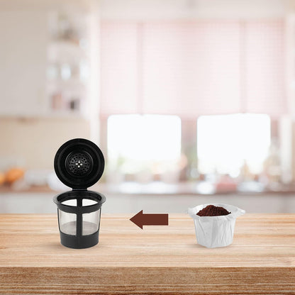 4 Reusable for K-Cups Filter - for Keurig 1.0 Brewers, Eco-Friendly Universal Fit Refillable Single Cup Coffee Filters, Stainless Steel Mesh Filter, Black