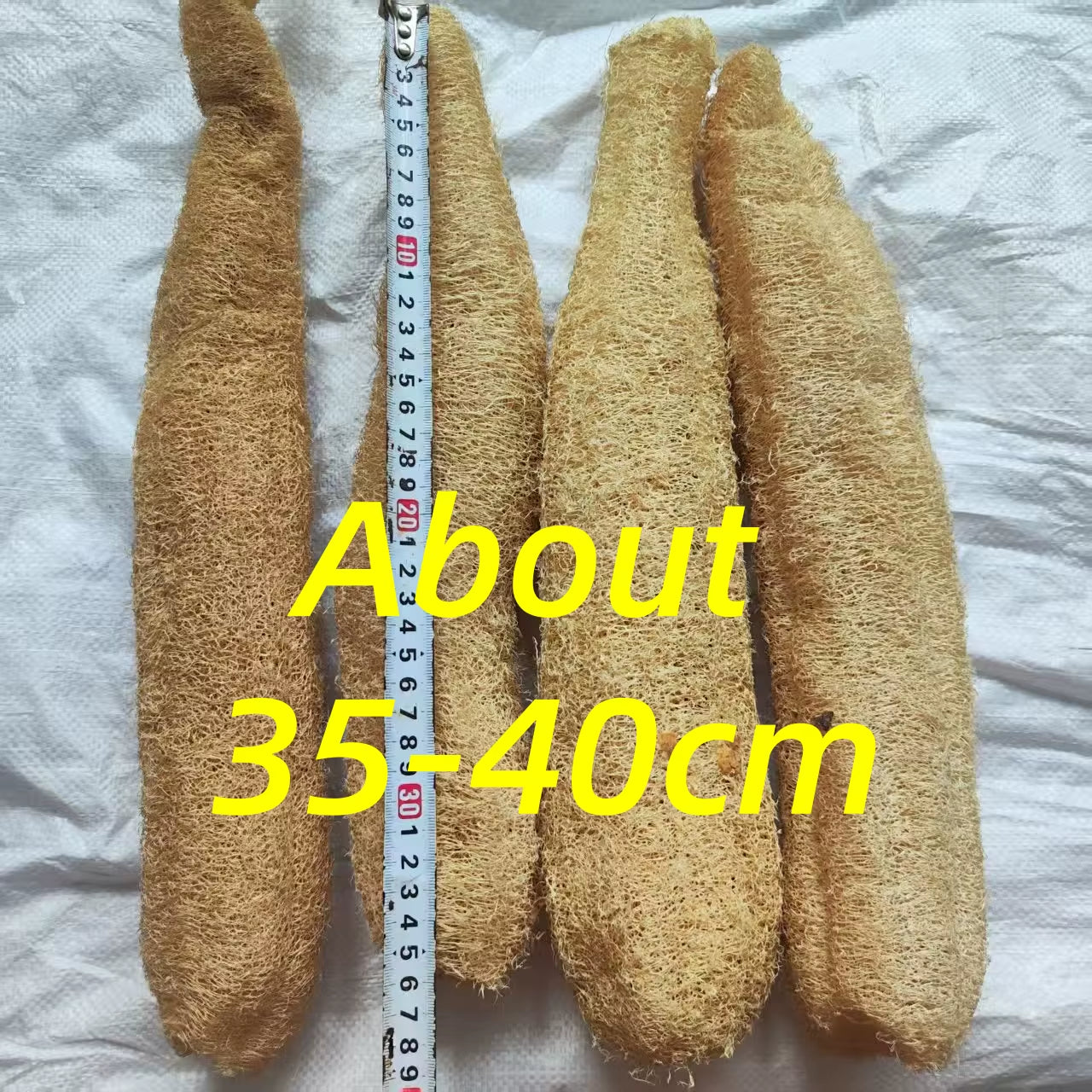 35-40Cm Natural Loofah Sponge - 100% Plant Fiber Fluffy after Washing Eco-Friendly for Bath Kitchen Cleaning Reusable Scrubber