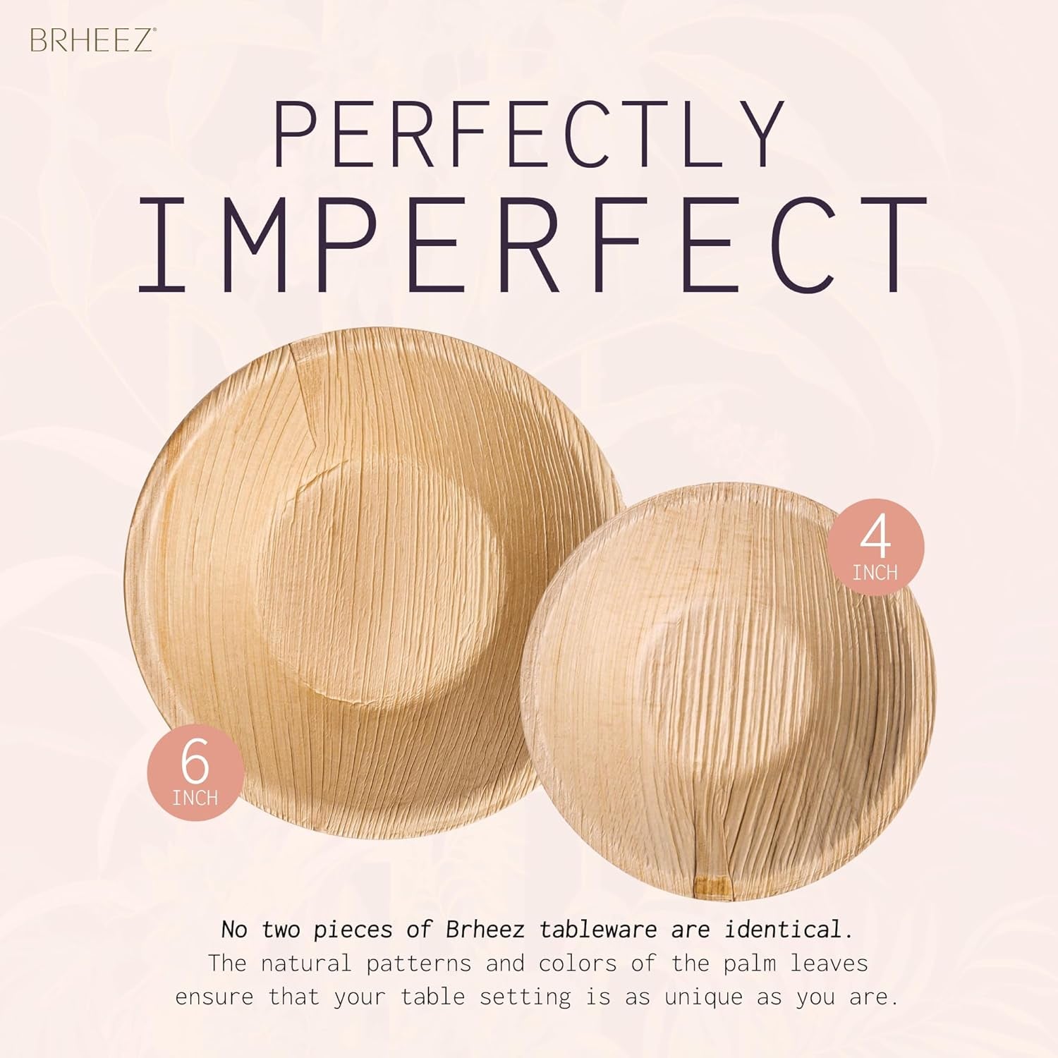 Palm Leaf Bowls 100 Pack 4 Inch - Eco Friendly Compostable & Biodegradable – Elegant Bamboo Look Disposable Bowls Are Heavy Duty and More Environmentally Friendly than Paper Bowls
