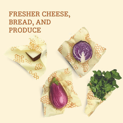 Beeswax Wraps for Food - Bread Wrap - Made in USA Reusable Bread Storage Bags - Organic & Eco-Friendly Alternative to Aluminum Foil, Sourdough Bags & Plastic Wrap, Honeycomb