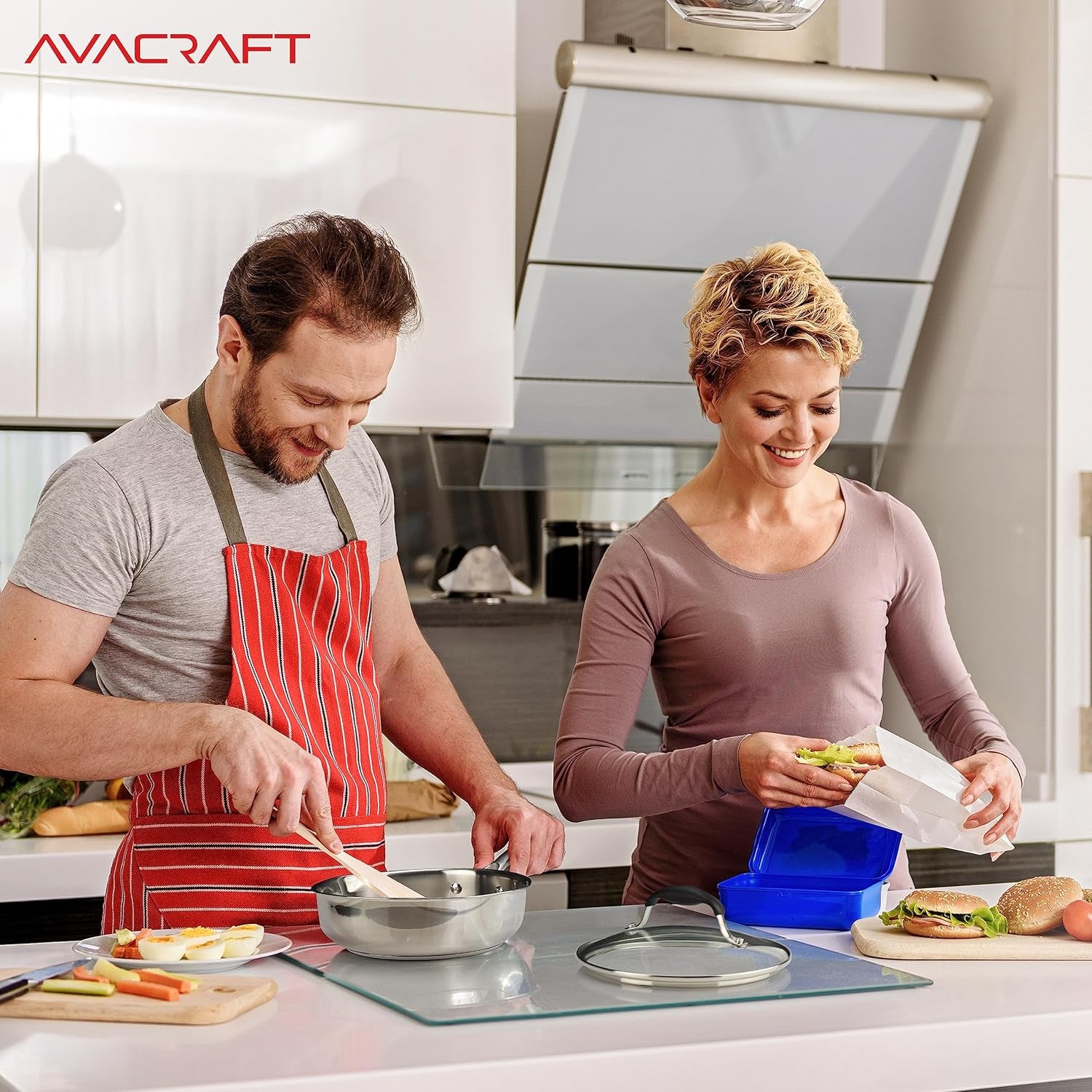 18/10 8 Inch Stainless Steel Frying Pan with Lid, Side Spouts, Induction Pan, Versatile Stainless Steel Skillet, Fry Pan in Our Pots and Pans (Stainless Steel, 8 Inch)