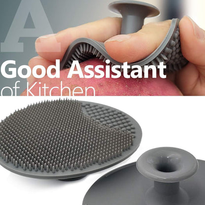 Vegetable Brush - Vegetable Brush Scrubber for Food - Vegetable Cleaner Potato Scrubber Brush Vegetable Scrubber Potato Brush Scrubber Veggie Brush Vegetable Scrub Brush Fruit Brush (Gray)