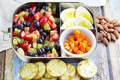 Stainless Steel Bento Lunch Box, Metal Lunch Container with 3-Compartment, 1400 Ml, Ideal for Work & Travel, Meal Prep, Leak Proof, Dishwasher Safe