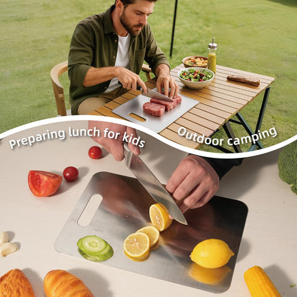 Professional Stainless Steel Cutting Boards Set, Non-Slip & Dishwasher Safe, 3 P