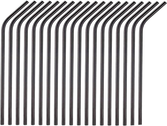 50-Pack Stainless Steel Straws,Super Long 10.5 Inch Drinking Metal Straws for 30Oz/20Oz Tumblers Yeti Cups Travel Mugs,Reusable Rustproof Dishwasher Safe (All Bent 50Pcs -10.5" Black)