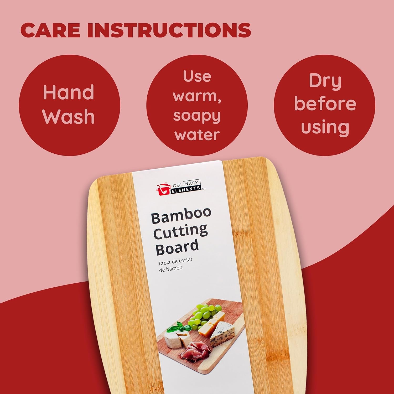 Mini Bamboo Cutting Board, 6 Inches by 9 Inches (Pack of 1), Easy to Store Multi-Purpose Bamboo Cutting Board for Meats, Vegetables, Food Preperation