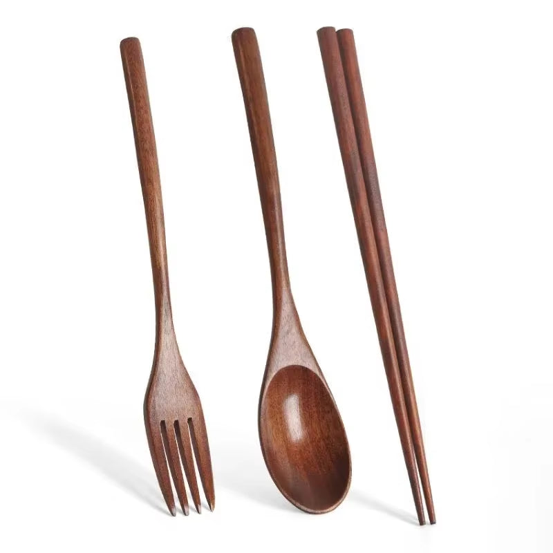 Spoon Fork Chopsticks Portable Cutlery Wooden Cutlery Set Travel Eco-Friendly Cutlery Set Gifts Utensils for Kitchen Sets Dining