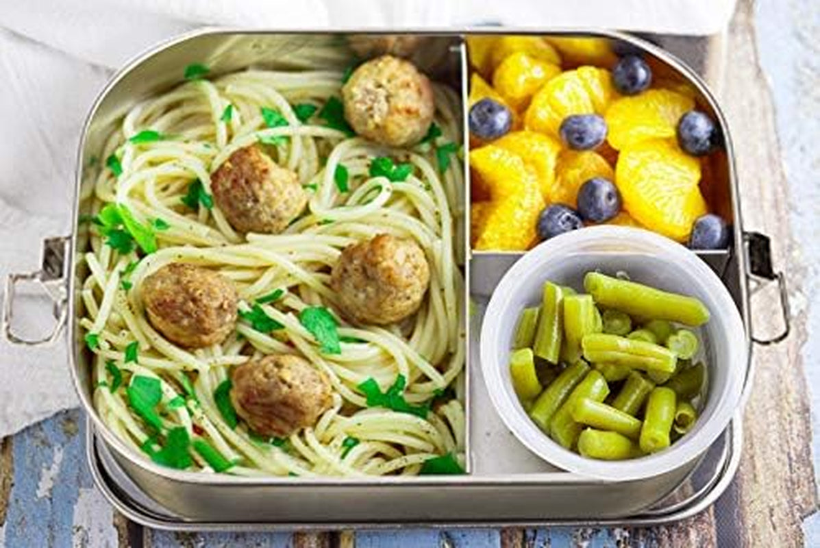 Stainless Steel Bento Lunch Box, Metal Lunch Container with 3-Compartment, 1400 Ml, Ideal for Work & Travel, Meal Prep, Leak Proof, Dishwasher Safe