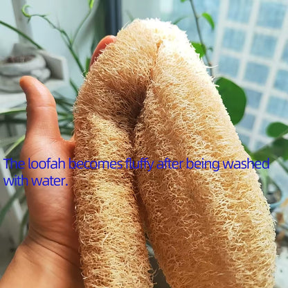 35-40Cm Natural Loofah Sponge - 100% Plant Fiber Fluffy after Washing Eco-Friendly for Bath Kitchen Cleaning Reusable Scrubber