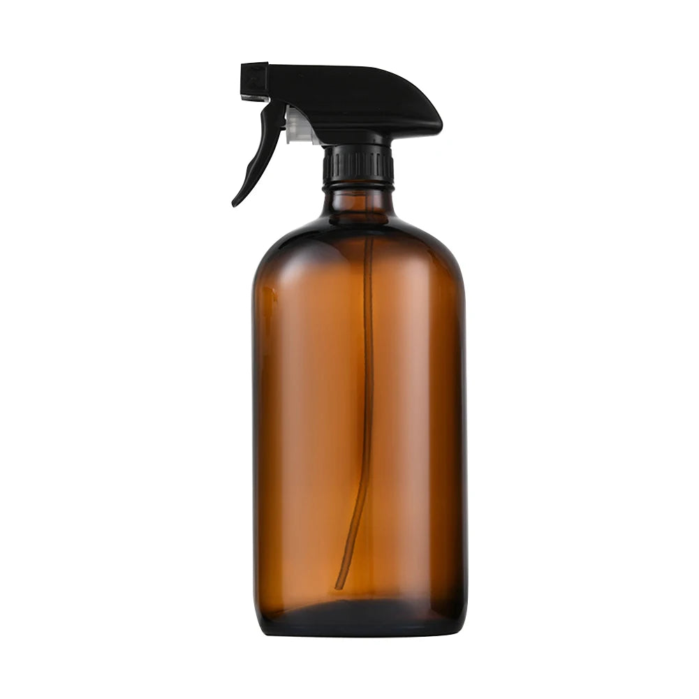 Travel Empty Amber Glass Spray Bottle Essential Oil Cleaning Refillable Trigger Bottle Liquid Atomizer Container