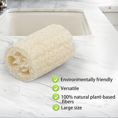Natural Loofah Sponge, Loofah Exfoliating Body Sponge Scrubber for Skin Care, Kitchen Sponge for Cleaning Dishes & Pans Skin Friendly - Pack of 2