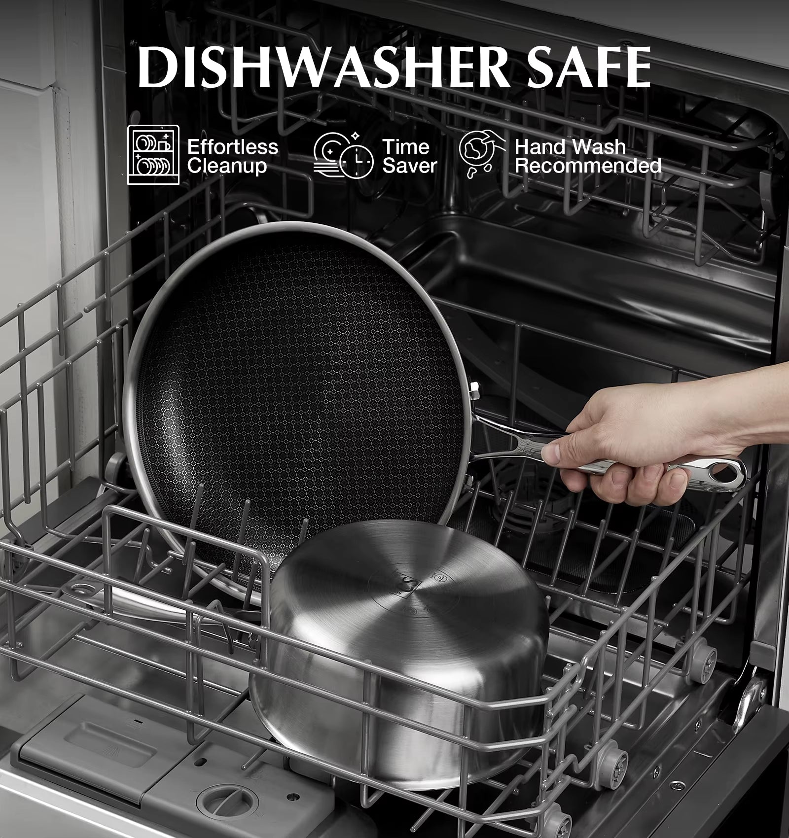 Hybrid Nonstick Stainless Steel Saucepan Set, 1QT & 2QT Triply Stainless Steel Saucepan Set