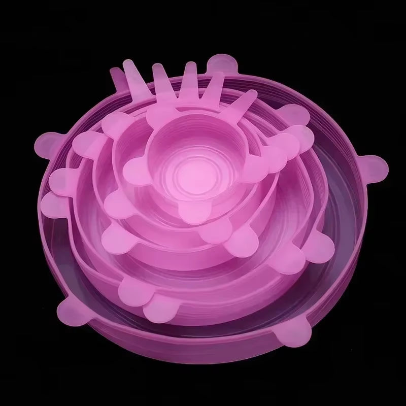 For Kitchen Storage Organization Retractable Lid Silicone Food Packaging round Kitchenware Universal Utensil Reusable Can Cover