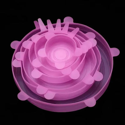 For Kitchen Storage Organization Retractable Lid Silicone Food Packaging round Kitchenware Universal Utensil Reusable Can Cover