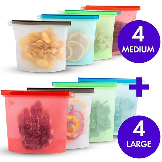 Reusable Silicone Food Storage Bags 1000Ml(4P
