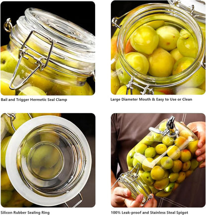 Glass Drink Dispenser for Parties, 1 Gallon Glass Beverage Dispenser with Spigot