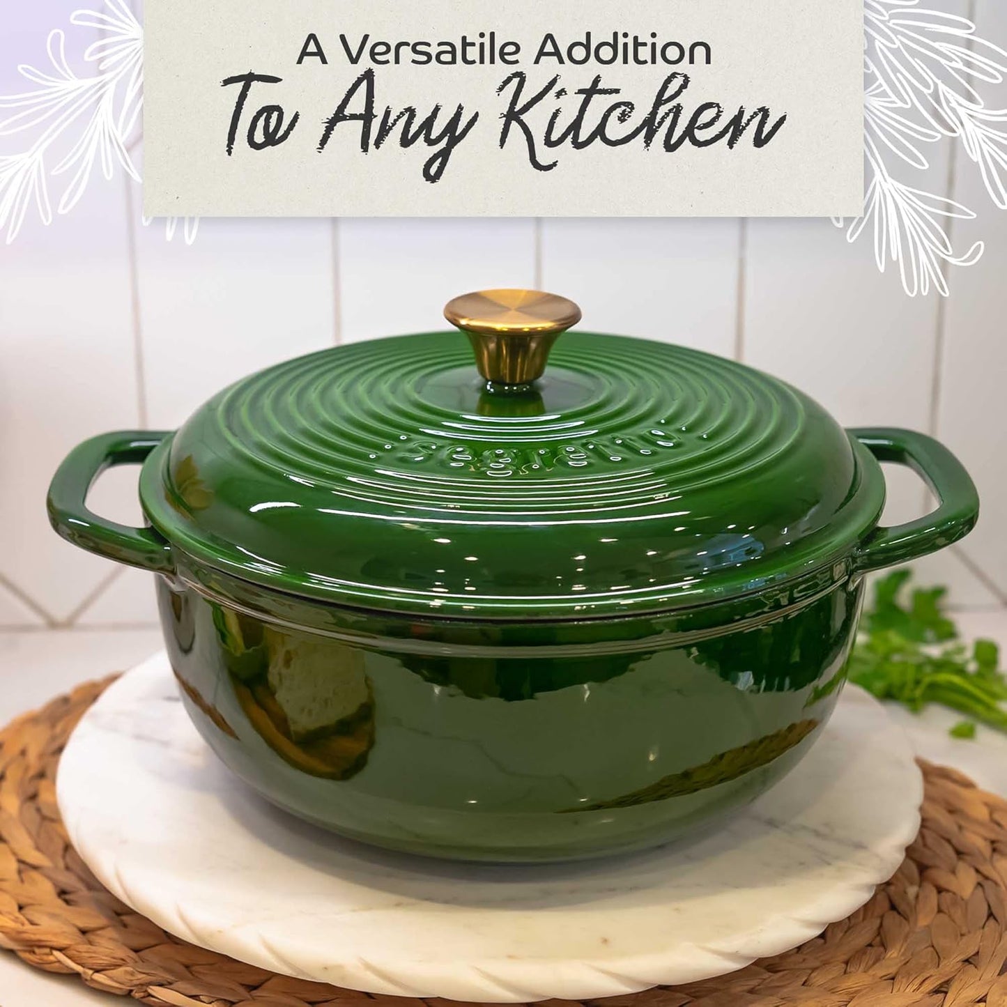 Enameled Cast Iron Dutch Oven, 6 Quarts, Black
