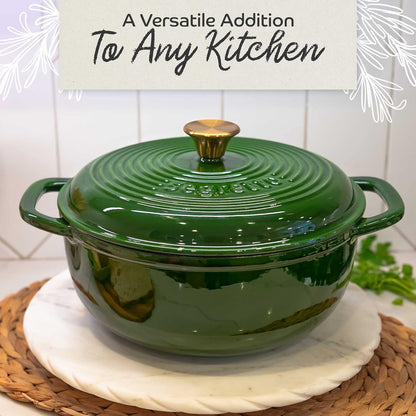 Enameled Cast Iron Dutch Oven, 6 Quarts, Black