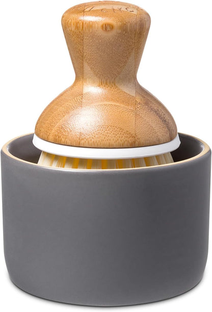 Bubble Up, Brush + Dispenser, Gray