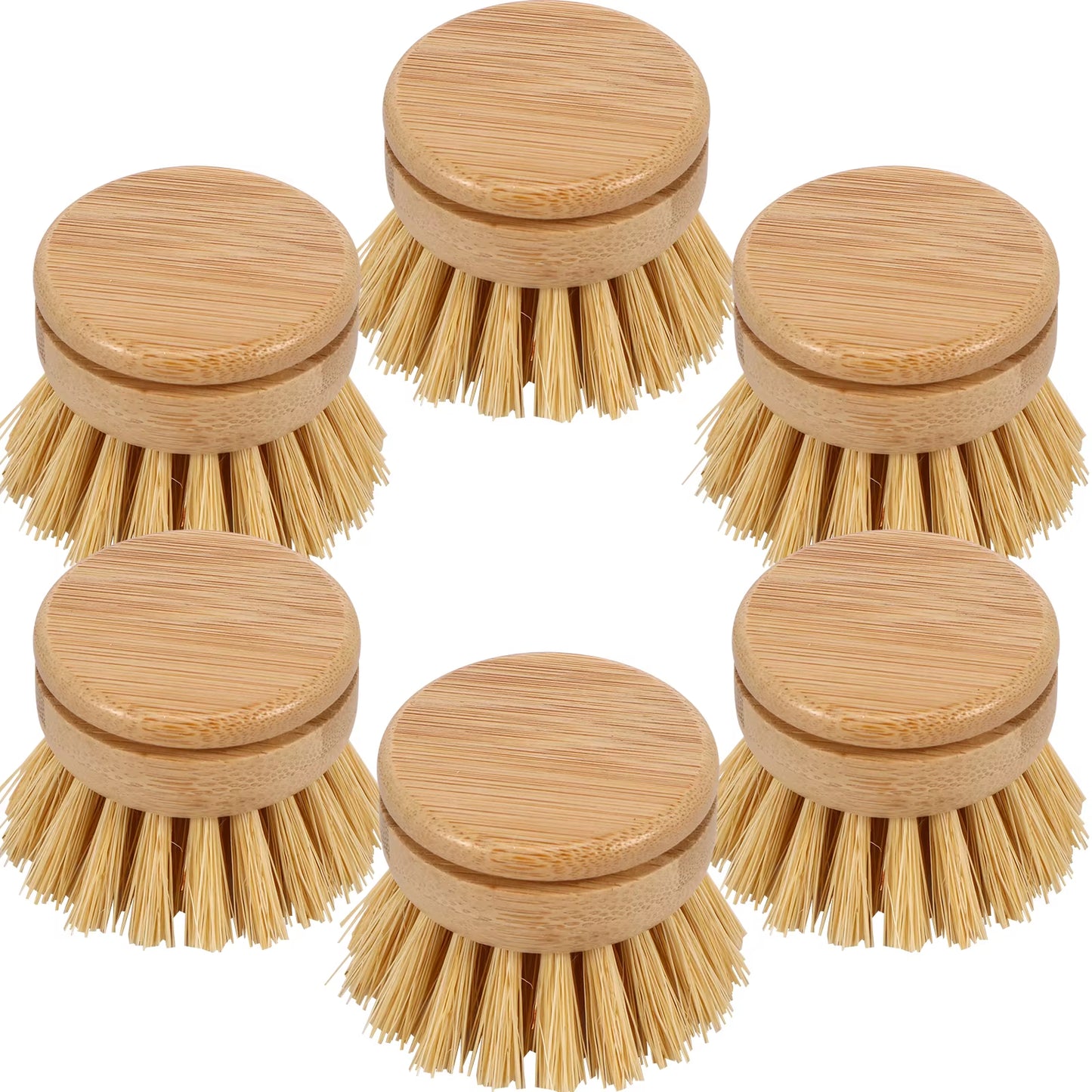 Kitchen Dish Brush Natural Bamboo Dish Scrub Kitchen Cleaning Tool Environmentally Friendly Brush Head for Washing Pots Stove