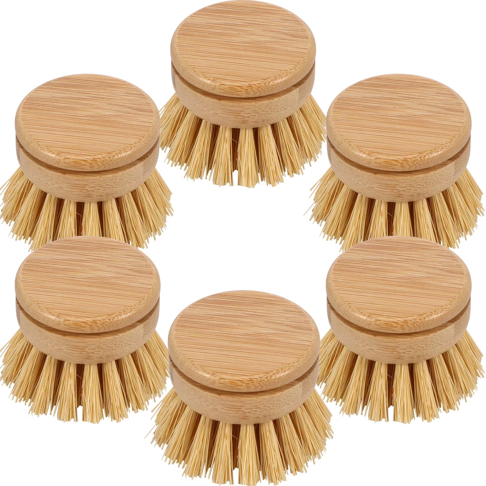 Kitchen Dish Brush Natural Bamboo Dish Scrub Kitchen Cleaning Tool Environmentally Friendly Brush Head for Washing Pots Stove