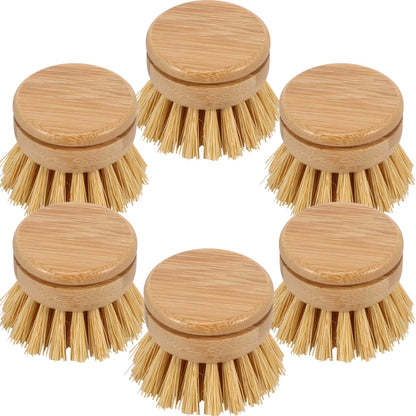 Kitchen Dish Brush Natural Bamboo Dish Scrub Kitchen Cleaning Tool Environmentally Friendly Brush Head for Washing Pots Stove