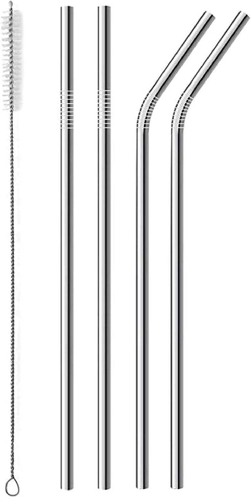 4 12" Stainless Steel Straws HUGE Ultra LONG Reusable Metal Drinking Steel Straw