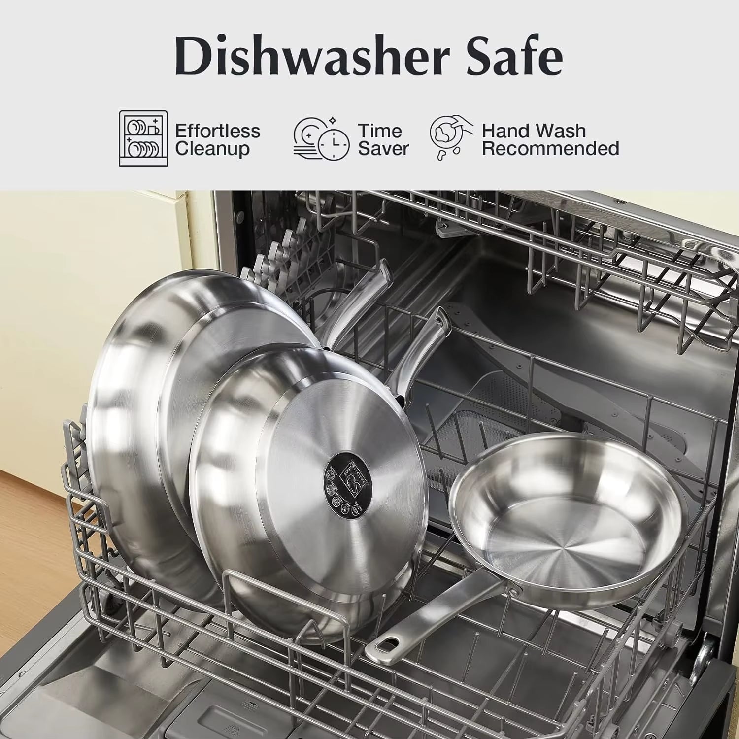 Stainless Steel Cookware Set 10Pcs, All Stoves Compatible, Stainless Steel Saucepan Stockpot and Frying Pan, Oven Safe