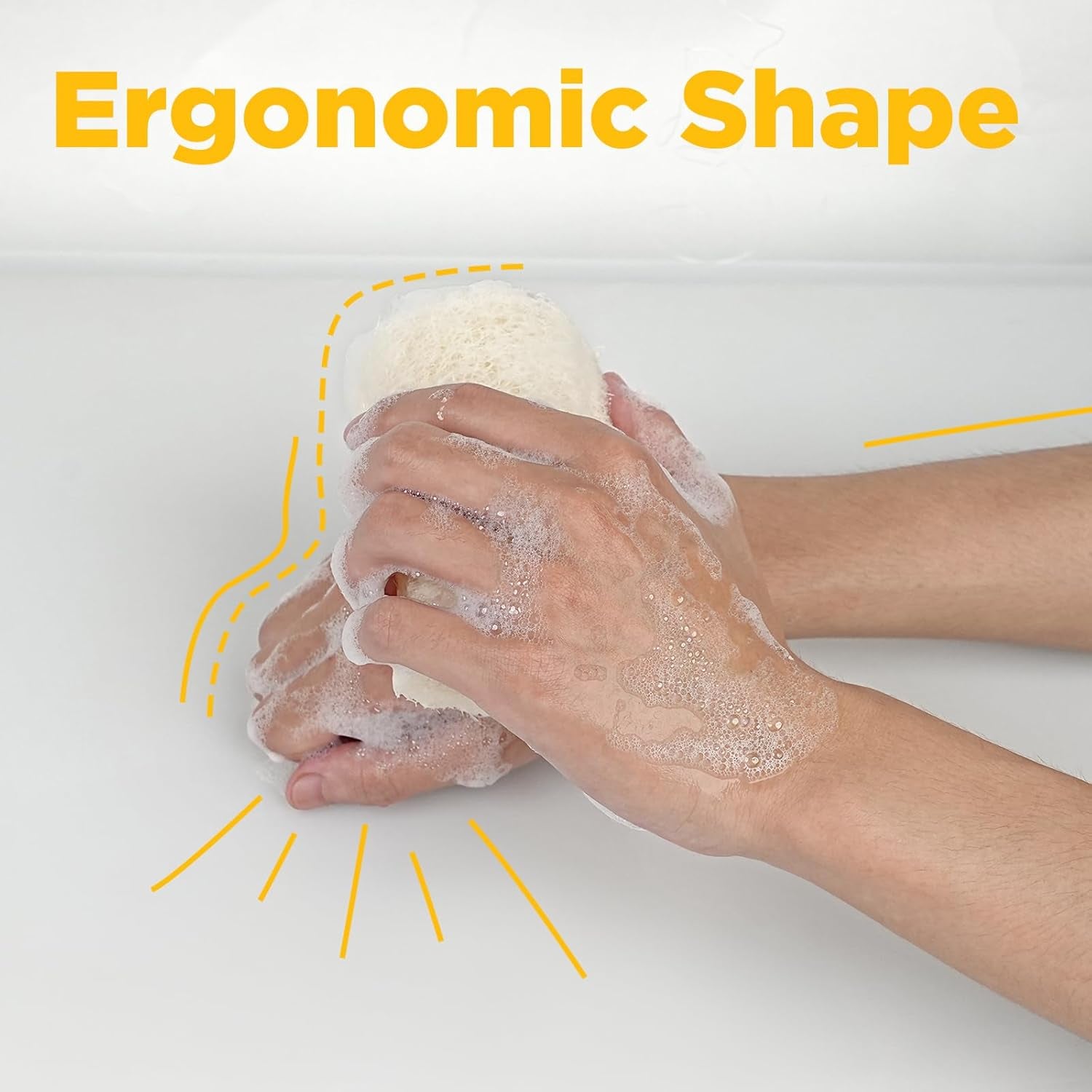 Natural Loofah Sponge, Loofah Exfoliating Body Sponge Scrubber for Skin Care, Kitchen Sponge for Cleaning Dishes & Pans Skin Friendly - Pack of 2