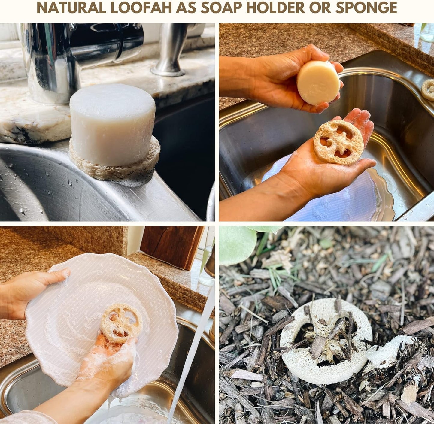 Dish Washing Soap Bars Value Pack (Loofah Holder Sponge Included) - Palm Oil Fe, Eco Friendly, Zero Waste, Plastic Fe, Fe of Artificial Dyes and Fragrance (Citrus)