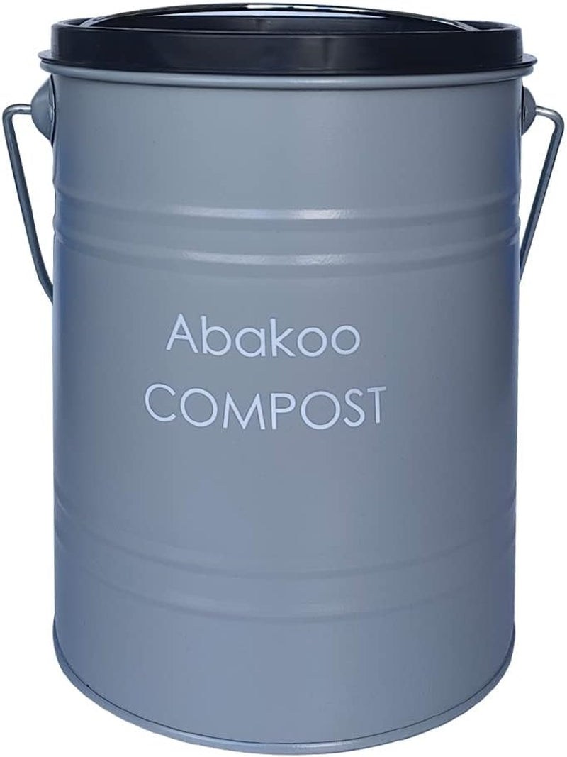 Stainless Steel Compost Bin - Premium Grade 304 Stainless Steel Kitchen Composter - Includes 4 Charcoal Filter, Indoor Countertop Kitchen Recycling Bin Pail (1.0 Gallon (Gray))