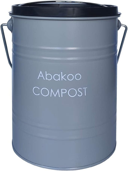 Stainless Steel Compost Bin - Premium Grade 304 Stainless Steel Kitchen Composter - Includes 4 Charcoal Filter, Indoor Countertop Kitchen Recycling Bin Pail (1.0 Gallon (Gray))
