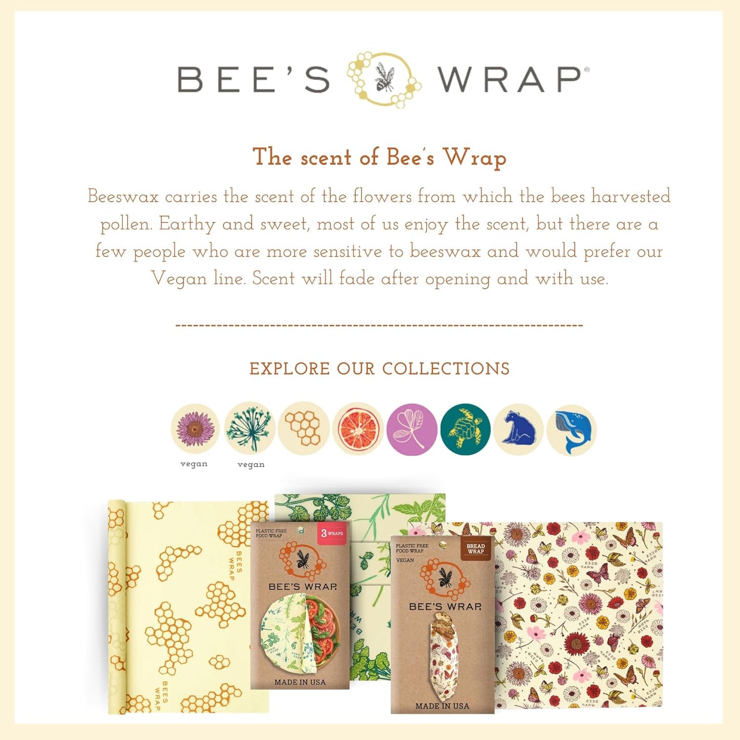 Beeswax Wraps for Food - Bread Wrap - Made in USA Reusable Bread Storage Bags - Organic & Eco-Friendly Alternative to Aluminum Foil, Sourdough Bags & Plastic Wrap, Honeycomb