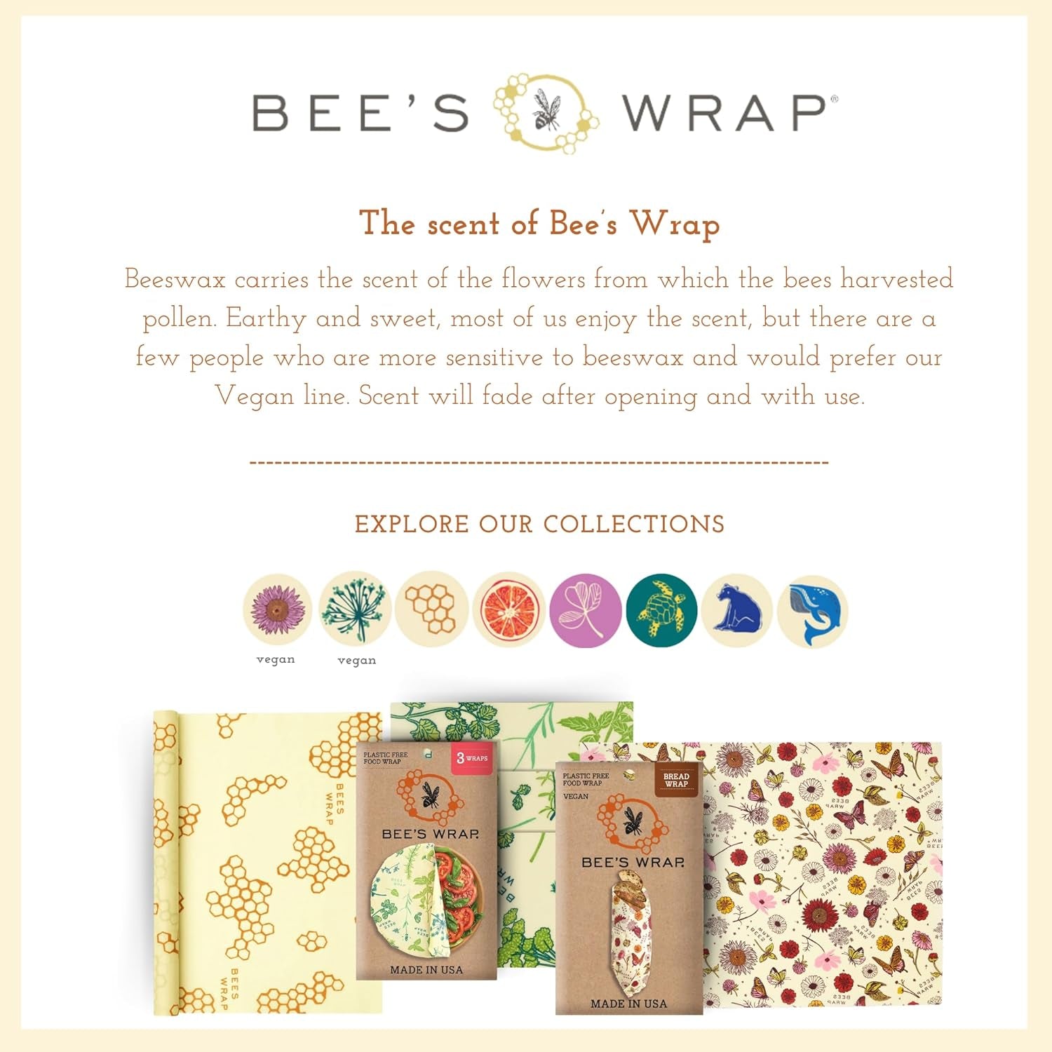 Beeswax Wraps for Food - Bread Wrap - Made in USA Reusable Bread Storage Bags - Organic & Eco-Friendly Alternative to Aluminum Foil, Sourdough Bags & Plastic Wrap, Honeycomb